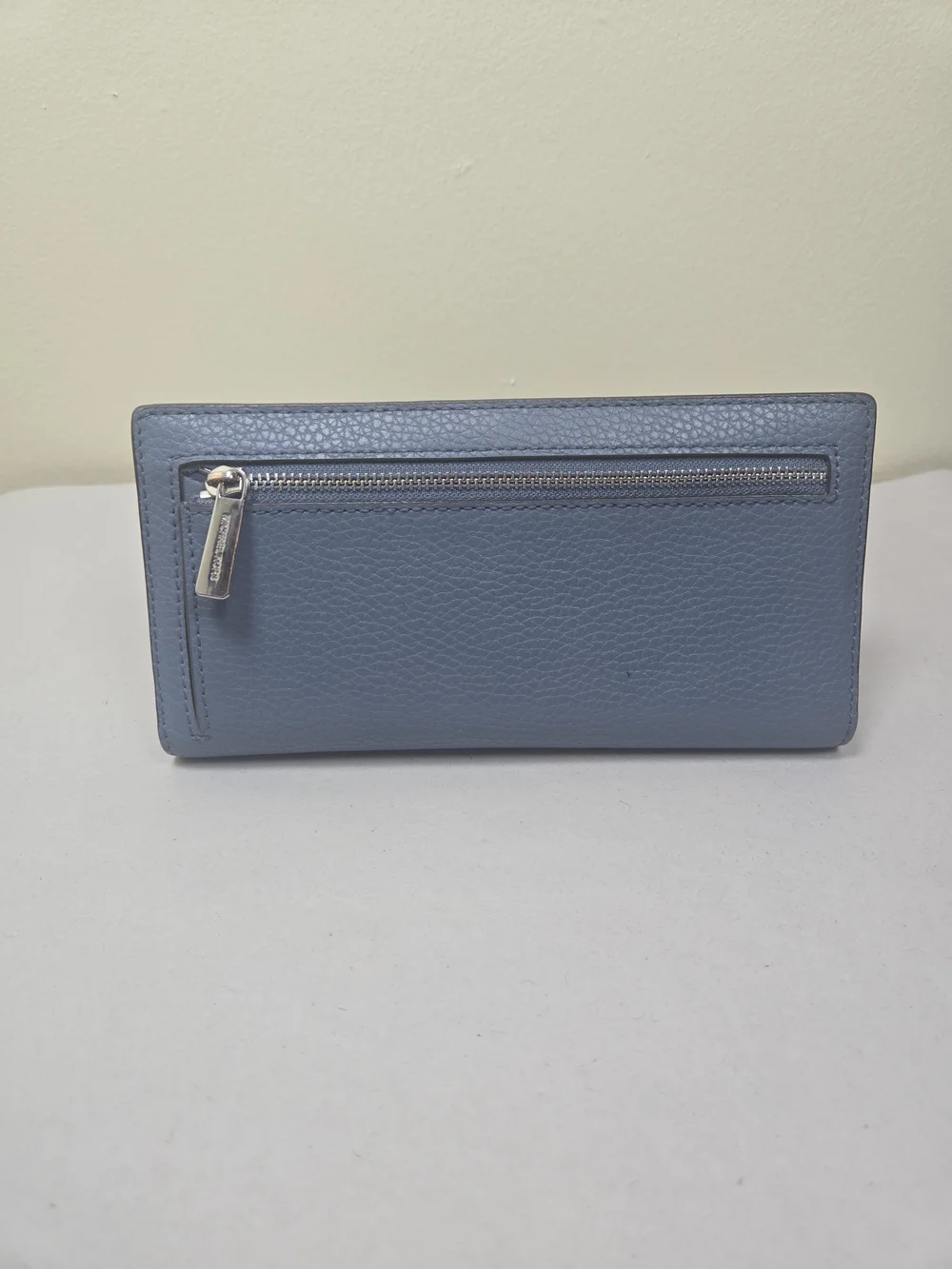 Michael Kors Blue Leather Bi-fold Continental Wallet with MK Logo